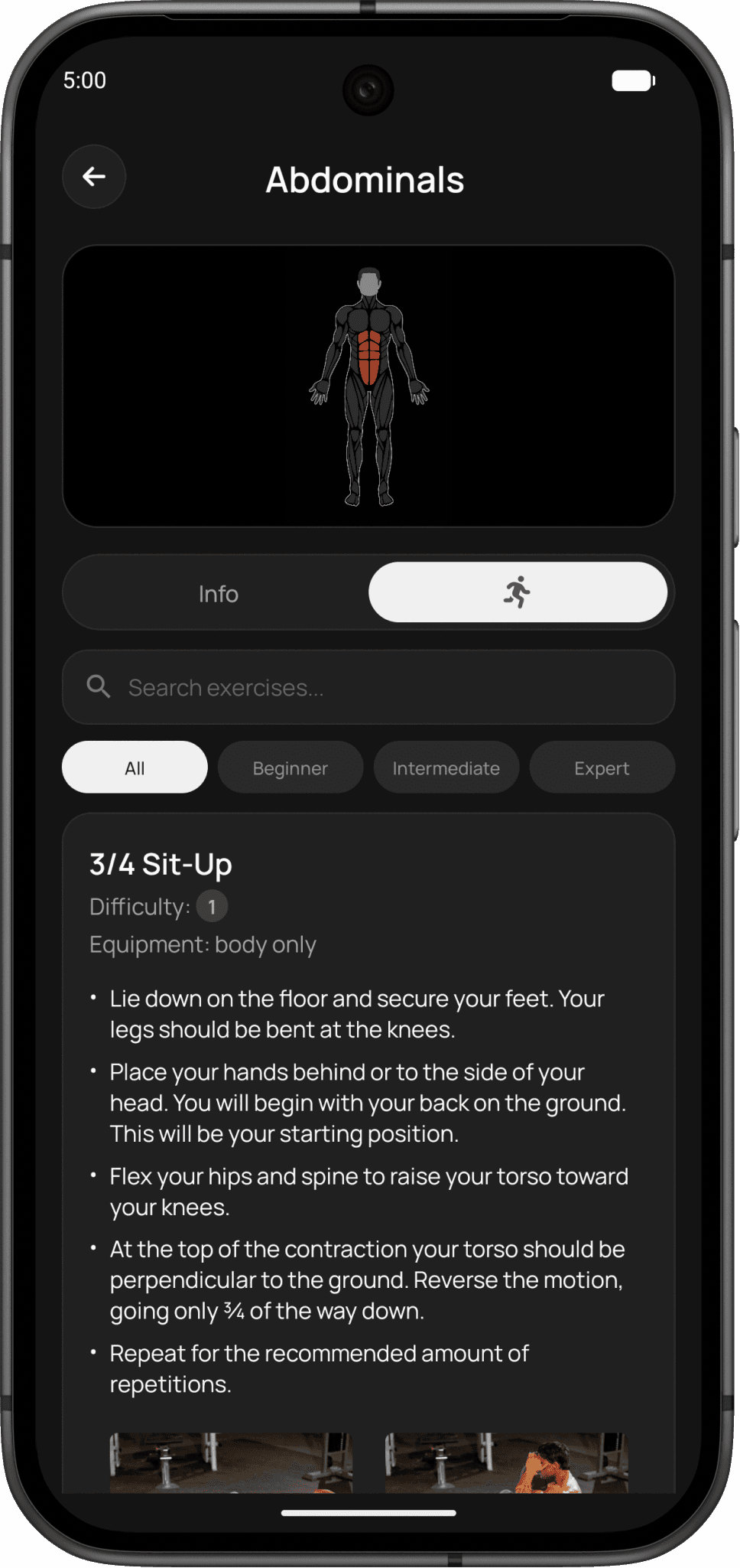 Exercise explorer in Doo It!